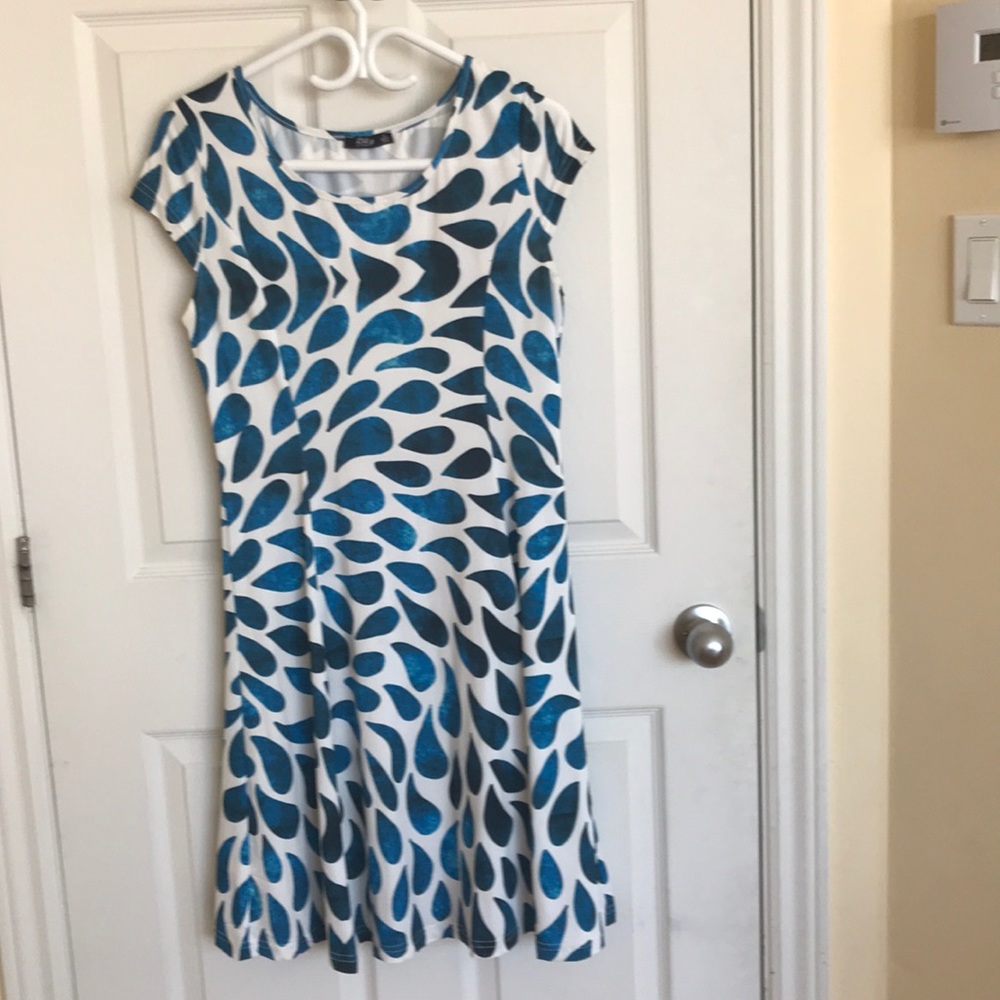 Lily teal and white dress